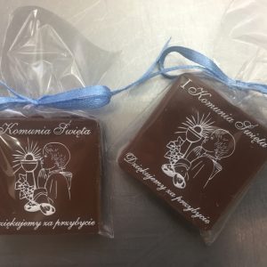 Podziękowania komunijne - kwadrat/medalik