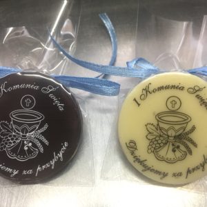 Podziękowania komunijne - kwadrat/medalik