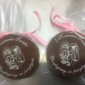 Podziękowania komunijne - kwadrat/medalik