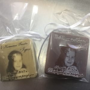 Podziękowania komunijne - kwadrat/medalik