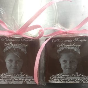 Podziękowania komunijne - kwadrat/medalik