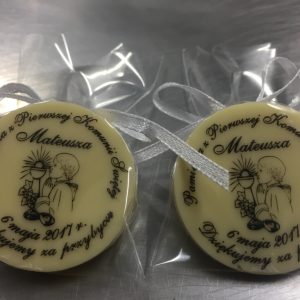 Podziękowania komunijne - kwadrat/medalik