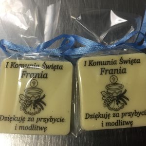 Podziękowania komunijne - kwadrat/medalik