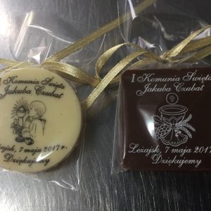 Podziękowania komunijne - kwadrat/medalik