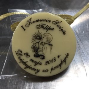 Podziękowania komunijne - kwadrat/medalik